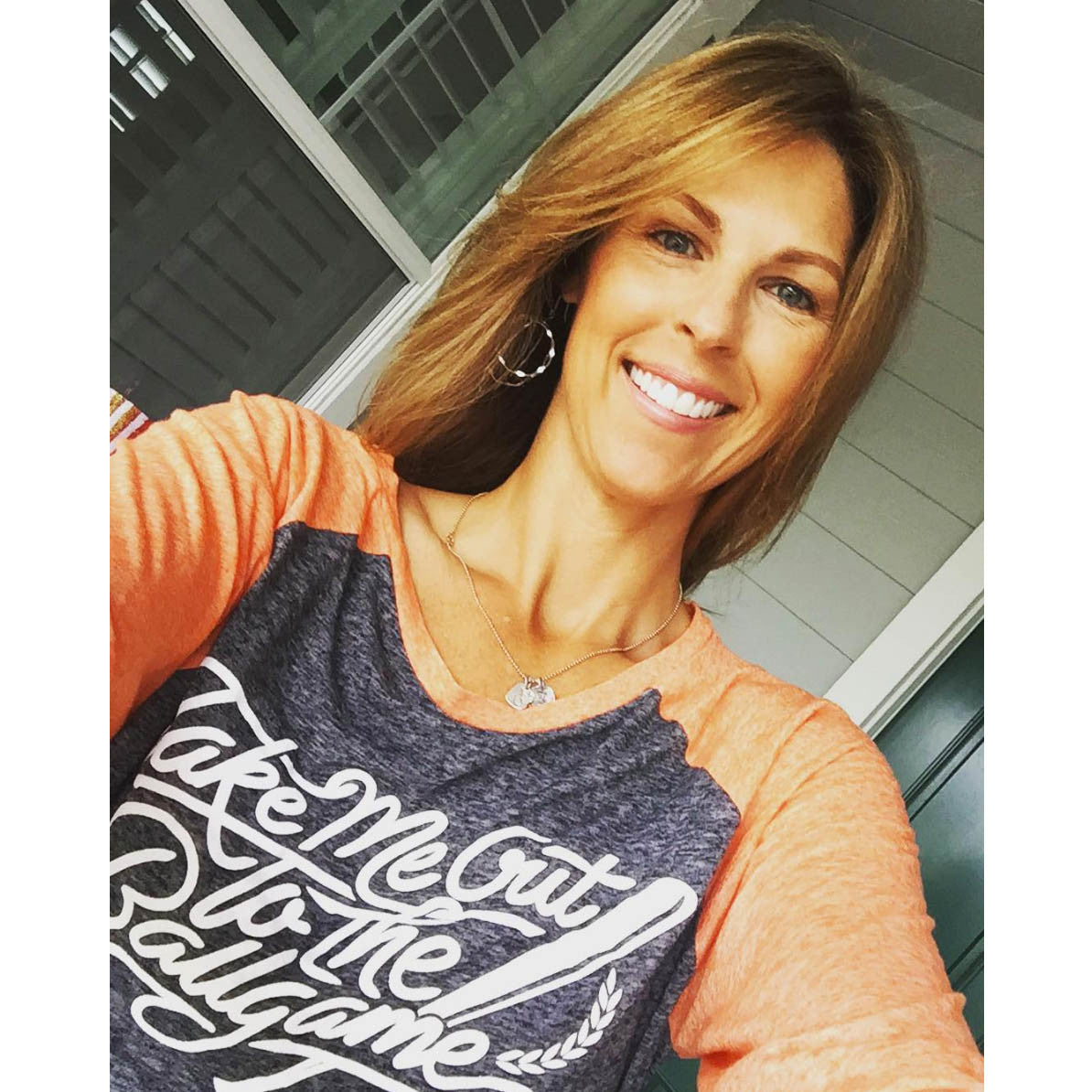 Take Me Out To The Ballgame Orange and Black Baseball Shirt