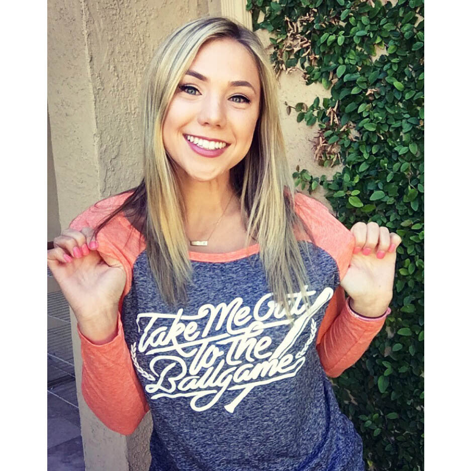 Take Me Out To The Ballgame Orange and Black Baseball Shirt