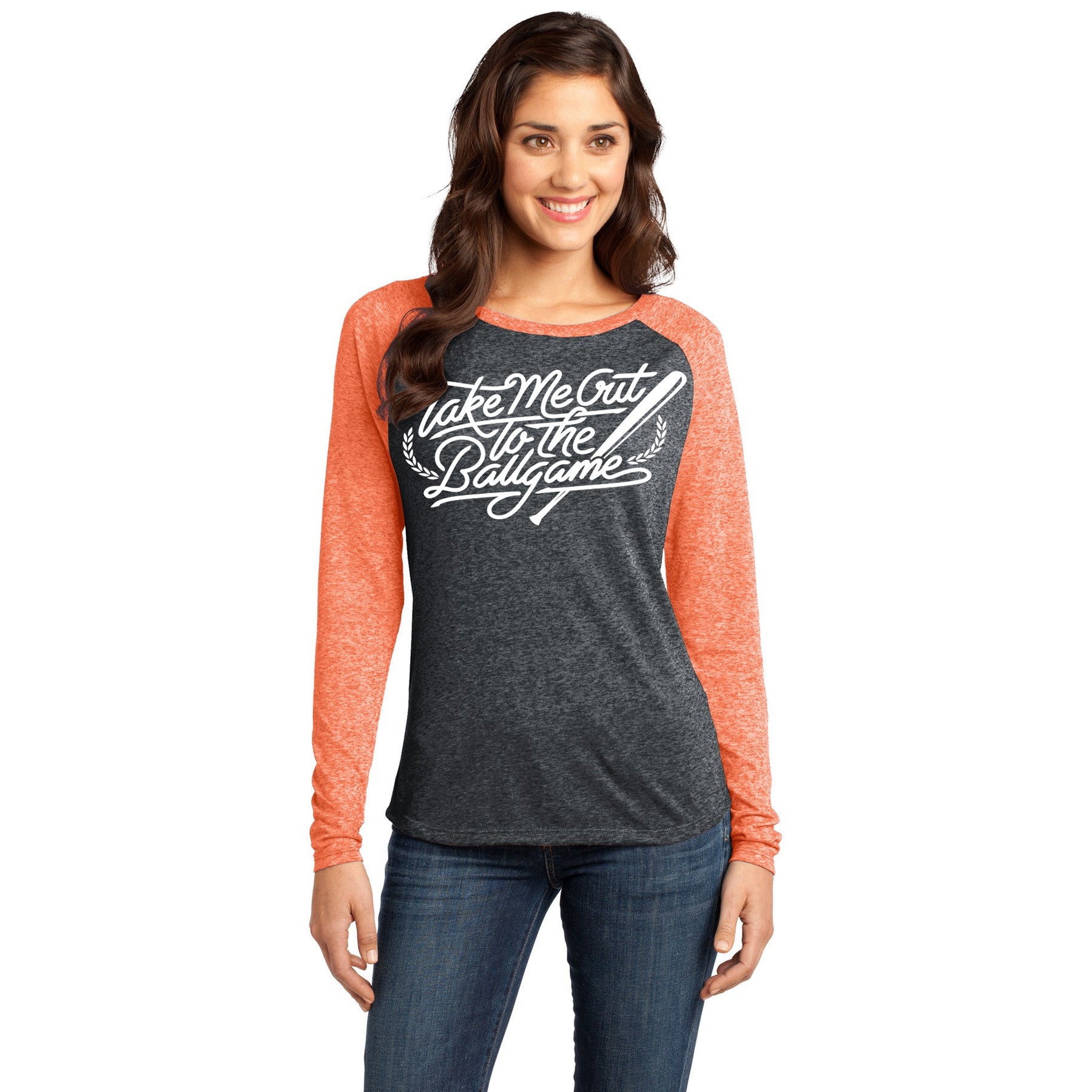 Take Me Out To The Ballgame Orange and Black Baseball Shirt