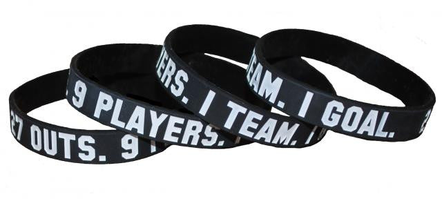 27 Outs. 9 Players. 1 Team. 1 Goal. Wristband